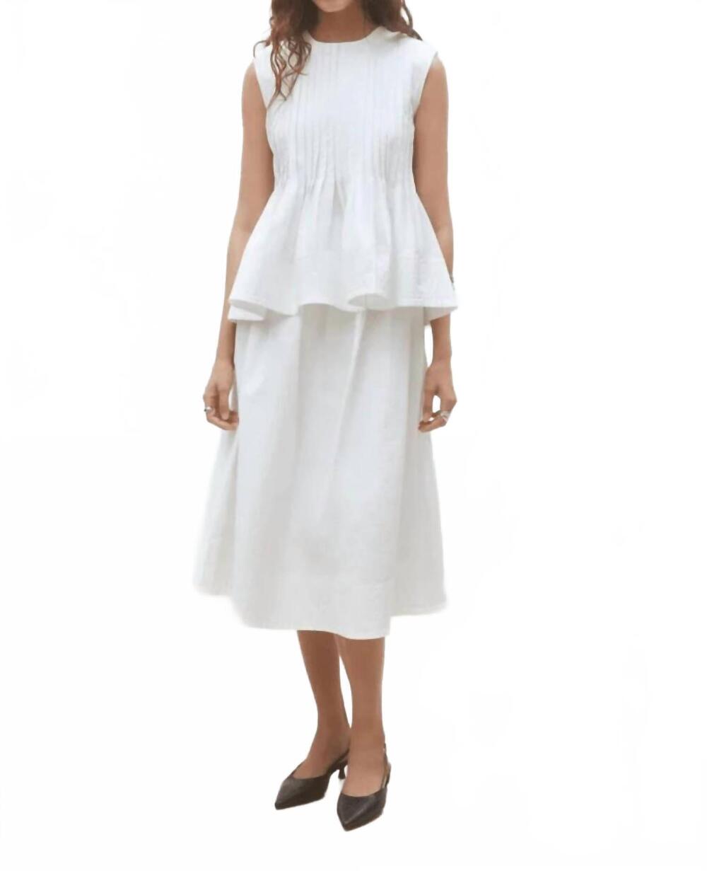 NEW SUNCOO faye plain midi skirt in off white